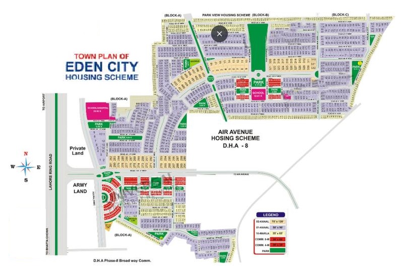 Master Plan Eden City Lahore