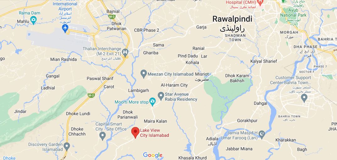 Lake View City Islamabad Payment Plan 2023 Location Map