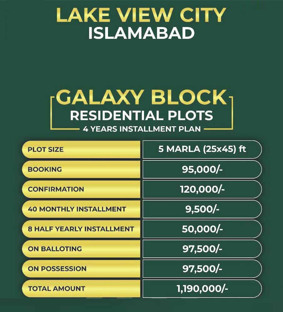 Lake View City Islamabad Payment Plan 2023 Location Map